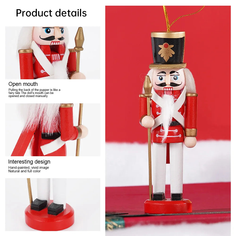 Wooden Nutcracker Soldier Ornament Set - 5PCS Christmas Decorations