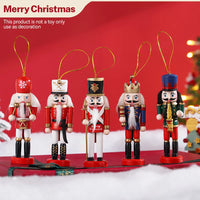 Wooden Nutcracker Soldier Ornament Set - 5PCS Christmas Decorations