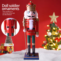 50CM Hand-Painted Wooden Nutcracker Soldier - Christmas King Doll Holiday Home Decor