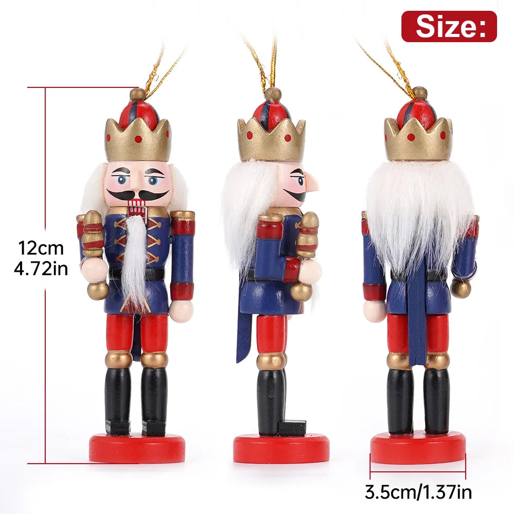 Wooden Nutcracker Soldier Ornament Set - 5PCS Christmas Decorations