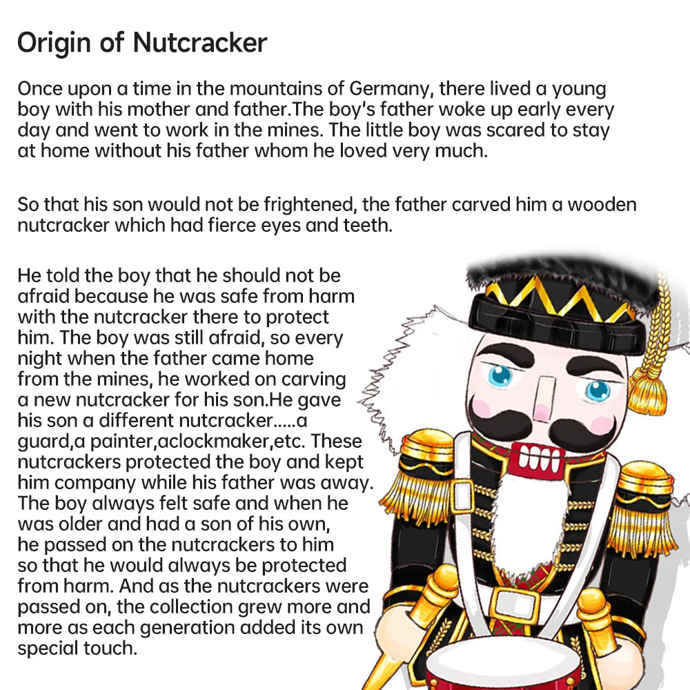 50CM Hand-Painted Wooden Nutcracker Soldier - Christmas King Doll Holiday Home Decor